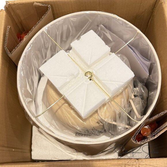 Hearth & Hand Magnolia Faceted Ceramic Table Lamp Taupe/Cream -Target New in Box - Picture 5 of 5